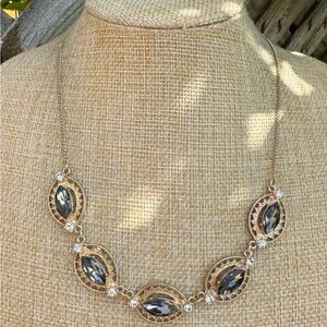Elegant Gold and grey- blue Necklace